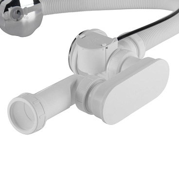 Сифон для ванны Alcadrain регулируемый полуавтомат с выпуском d70 мм с переливом (A55K-VE-01/A55K-RU-01)