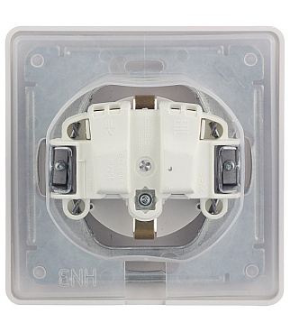 Розетка Systeme Electric Glossa встраиваемая белая со шторками с крышкой (GSL000148)