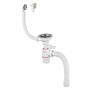 Сифон для мойки Wirquin Neo 3 1/2х40/50 мм с выпуском d114 мм с переливом с соединением 40/50 мм (30987091)