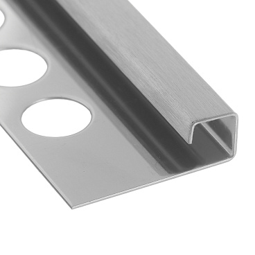 Профиль для плитки до 10 мм окантовочный нержавеющая сталь матовый 2700х30х10,8 мм