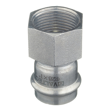 Соединитель VALTEC (VTi.902.I.002806) 28 мм х 1 ВР(г) нержавеющая сталь