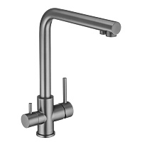Смеситель для кухни Swedbe Selene Plus графит с высоким изливом с подключением к фильтру однорычажный (8151GT)