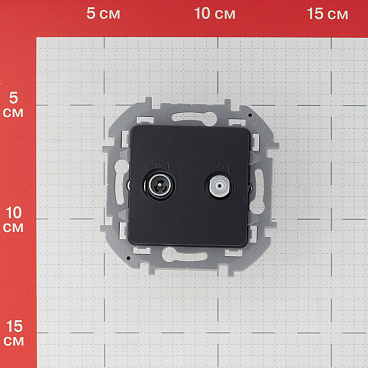 Розетка телевизионная Legrand Inspiria встраиваемая антрацит TV-SAT (673883)
