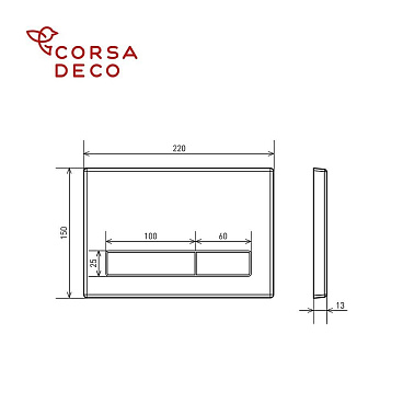 Клавиша смыва для инсталляций Corsa Deco TX хром глянцевая (FBTX)