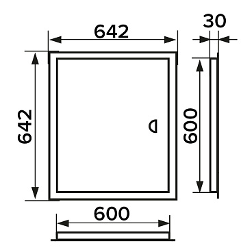 Люк ревизионный Era стальной 600х600 мм врезной с ручкой