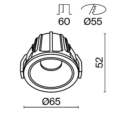 Встраиваемый светильник Technical DL043-01-10W3K-RD-W
