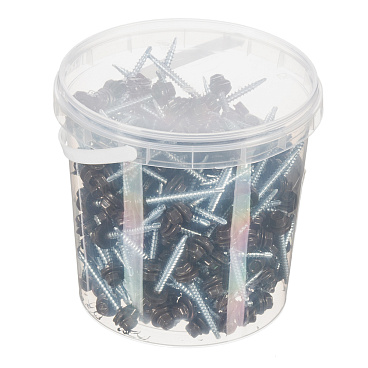 Саморезы кровельные с буром 50х4,8 мм металл-дерево темно-коричневые RR 32 Daxmer (250 шт.)