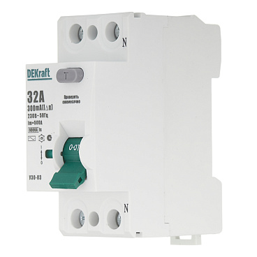 УЗО Dekraft УЗО-03 32А 1P+N тип AC 300 мА 6 кА компактное (14069DEK)