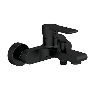 Смеситель для ванны Cersanit Brasko Black черный однорычажный с коротким изливом без лейки (63108)