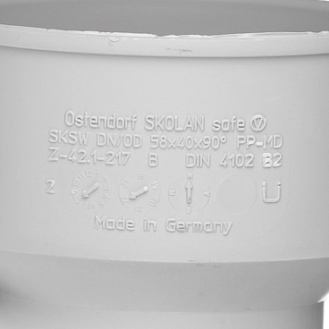Отвод Ostendorf SKSW d58х40 мм пластиковый бесшумный для внутренней канализации (335940)