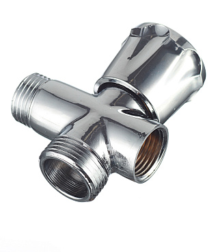 Вентиль латунный Valtec 1/2 ВР(г) х 3/4 НР(ш) х 1/2 НР(ш) для подключения бытовой техники хром (VT.255.N.04)