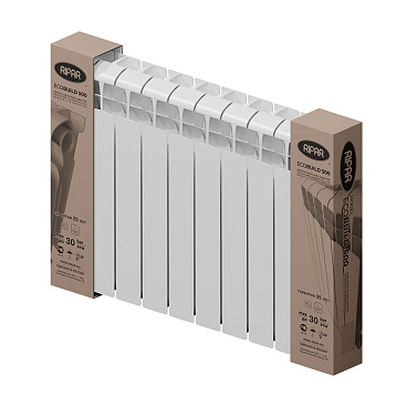 Радиатор биметаллический Rifar EcoBuild 500 мм 10 секций 1" боковое подключение белый