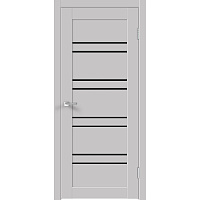 Дверь межкомнатная Linea 8 700х2000 мм ПВХ эмалит серая со стеклом с замком