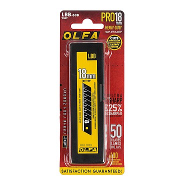 Лезвие для ножа Olfa Black Max 18 мм прямое (50 шт.)