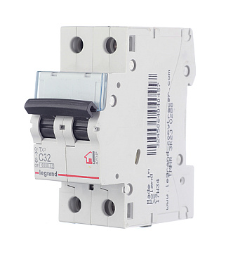 Автоматический выключатель модульный Legrand TX3 2P 32А тип C 6 кА 230/400 В (404045)