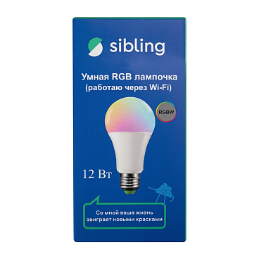 Лампа умная Sibling светодиодная диммируемая Е27 12 Вт RGB IP20 груша