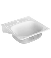 Мойка для кухни 50х50х16 см подвесная с кронштейнами эмалированная (1701)