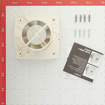 Вентилятор осевой Cata X-Mart 10 Timer с таймером d100 мм слоновая кость