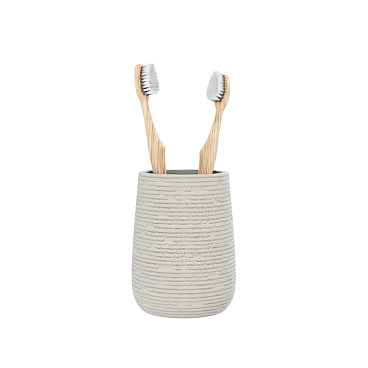 Стакан для ванной Fora Bricks настольный полирезин бежевый (FOR-BRK044BE)