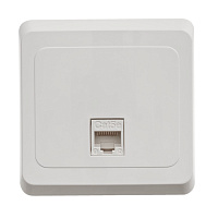 Розетка компьютерная Systeme Electric Этюд встраиваемая белая RJ45 (KOMC-001B)