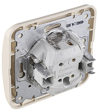 Выключатель Makel Mimoza одноклавишный встраиваемый бежевый (25001)