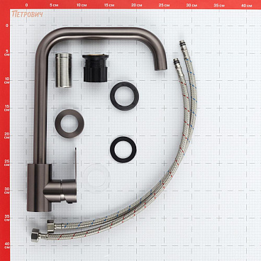 Смеситель для кухни Corsa Deco Everest графит с высоким изливом однорычажный (FKESMG)