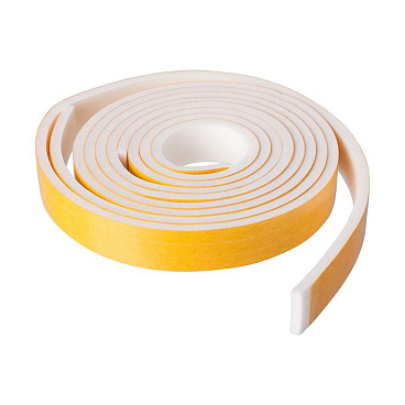 Уплотнитель для окон и дверей 8х5 мм 9 м (3+3+3 м) Изолон самоклеящийся белый