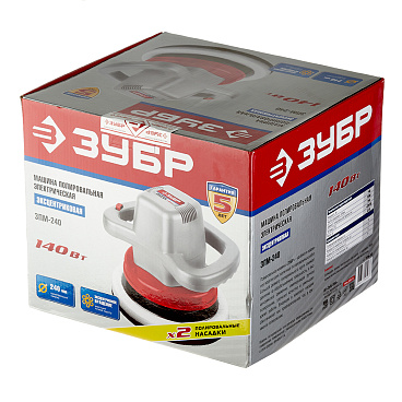 Шлифмашина полировальная электрическая Зубр ЗПМ-240 140 Вт d240 мм