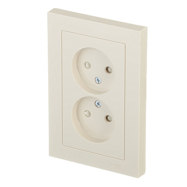 Розетка Systeme Electric AtlasDesign встраиваемая бежевая со шторками (ATN000222)