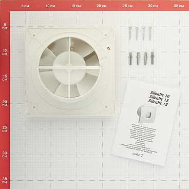 Вентилятор осевой Cata Silentis 12 T с таймером 170х170 мм d120 мм слоновая кость