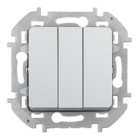 Выключатель Legrand Inspiria трехклавишный встраиваемый алюминий (673642)