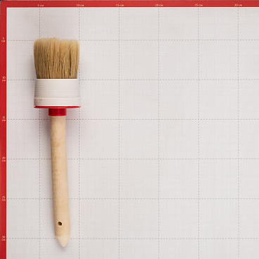 Кисть круглая натуральная щетина деревянная ручка d60 мм для эмалей и лаков на алкидной основе