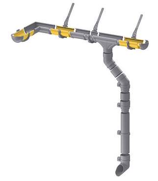 Желоб водосточный Docke Lux пластиковый d140 мм 3 м шоколад RAL 8019