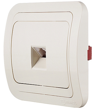 Розетка телефонная Makel Mimoza встраиваемая бежевая RJ11 (25014)