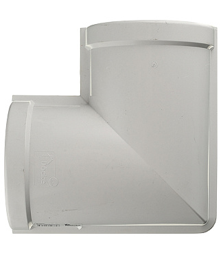 Угол желоба Docke Lux пластиковый d140 мм 90° пломбир RAL 9003