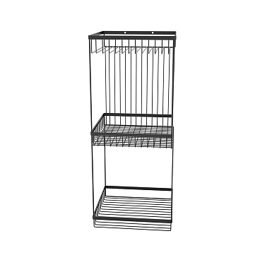Полка для ванной Fora Connect трехъярусная 520х200х200 мм металл черная (FOR-DIM093B/4440)