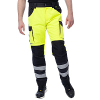 Брюки сигнальные Brodeks KS309 52 рост 176-182 см желтые/черные (KS309YELLOW52)