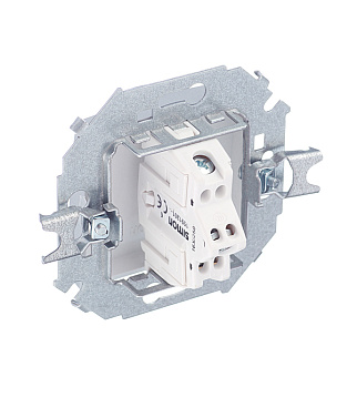 Переключатель Simon 15 одноклавишный встраиваемый алюминий (1591201-033)