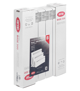 Радиатор биметаллический Rifar Base 500 мм 6 секций 1" боковое подключение белый