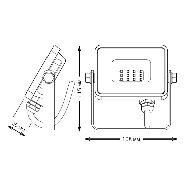 Прожектор светодиодный Gauss Qplus ДО-10 6500К 10 Вт IP65 черный (613511310)