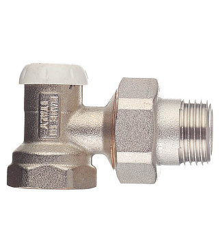 Клапан запорный угловой Tiemme 1/2 НР(ш) х 1/2 ВР(г) для радиатора (3230001)