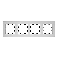 Рамка Systeme Electric AtlasDesign Nature четырехместная серебро (ATN312104)