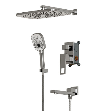 Душевая система Mixline Pure встраиваемая с верхним душем с лейкой со смесителем хром (554236)