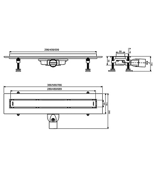 Лоток душевой Wirquin Слим с сухим затвором 500 мм решетка из нержавеющей стали (30724165)