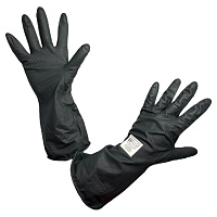 Перчатки латексные кислотоустойчивые КЩС Тип 2 черные 9 (XL) (007-03)