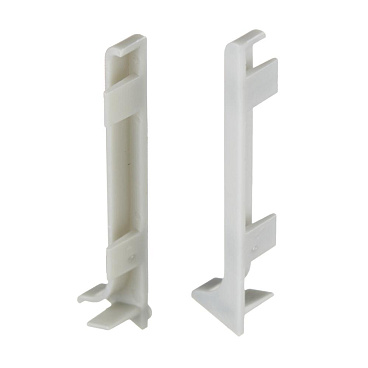 Заглушка торцевая 60 мм серебро левая-правая для алюминиевого плинтуса (2 шт.)