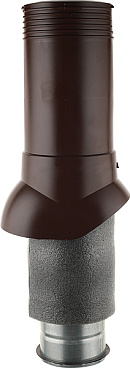Вентиляционный выход Поливент изолированный d125х160 мм коричневый RAL 8017