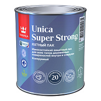 Лак алкидно-уретановый яхтный Tikkurila/Tikkivala Unica Super Strong основа EP бесцветный 0,9 л полуматовый