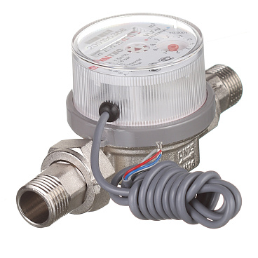 Счетчик универсальный Valtec DN15 80 мм со сгонами с импульсным выходом