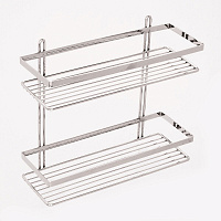 Полка для ванной Lider Drop двухъярусная 330х110х340 мм металл хром (4261)